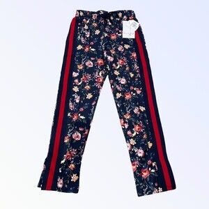 Love, Fire Navy Floral Pants SZ S/P NWT